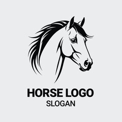 simple horse logo. horse animal flat icon. horse head vector illustration