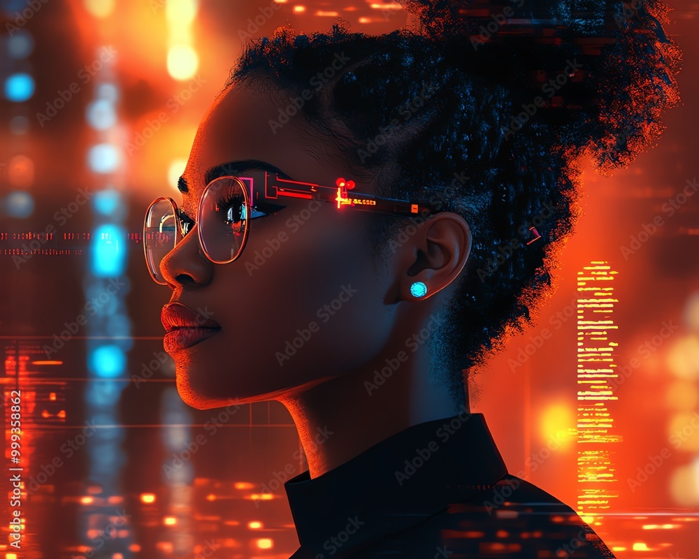 Poster artificial intelligence cyber security threat illustration concept ai banner male it specialist anal