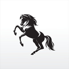 Classic black horse silhouette clipart sublimation vector illustration design 