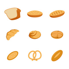Illustration of various types of delicious bread