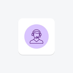 Hotel Customer Service line icon , vector, pixel perfect, illustrator file