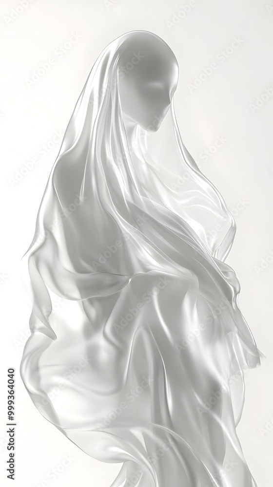 Poster ethereal apparition ghostly presence floating gracefully in pristine reflection