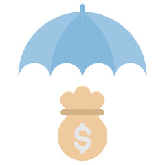 Insurance icon with color style