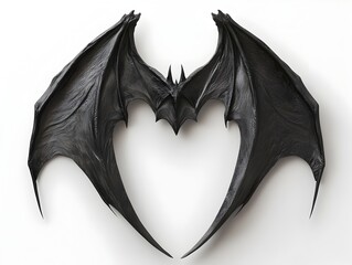 Ethereal Vampire Bat Wings Coiled Around Luminous Heart Unsettling Otherworldly Presence