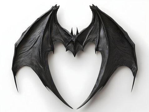 Ethereal Vampire Bat Wings Coiled Around Luminous Heart Unsettling Otherworldly Presence