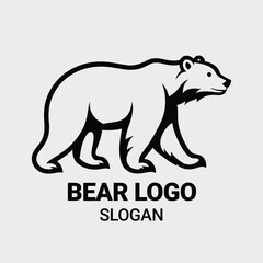 simple bear logo. bear animal flat icon. bear vector illustration