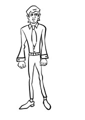 Outline of a man in a business suit. 