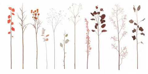 Delicate branched leaves for design