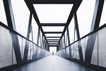 The skywalk poster template features a modern layout with generous space for text, perfect for advertising urban adventures or architectural excursions.