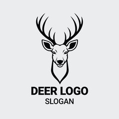 simple deer icon. deer animal flat icon. deer head silhouette vector illustration