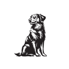 Dog face silhouette and vector illustration