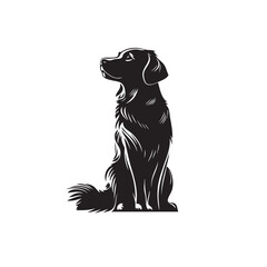 Fototapeta premium Dog face silhouette and vector illustration