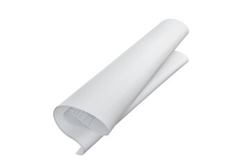 The sheet with the blueprint folded on a white background. Vector illustration