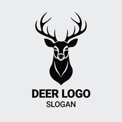 simple deer icon. deer animal flat icon. deer head silhouette vector illustration