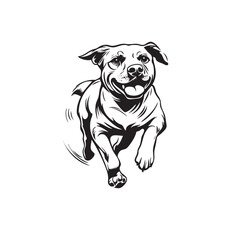 Fototapeta premium Vector silhouette of dog on white background.cdr