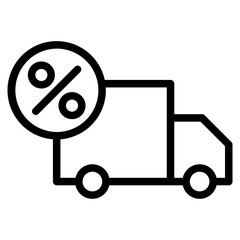 Delivery truck with discount icon
