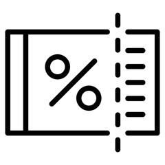 Sale shopping ticket discount percentage voucher retail special offer coupon icon