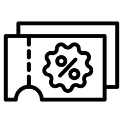 Sale shopping ticket discount percentage voucher retail special offer coupon icon
