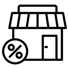 Online store marketplace or ecommerce shop vector icon for apps and websites