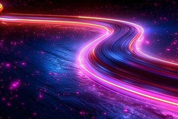 Fototapeta premium High-speed pink lights symbolize connection