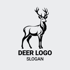 simple deer icon. deer animal flat icon. deer silhouette vector illustration