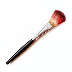 Fototapeta premium Black Handle Makeup Brush with Red and White Bristles