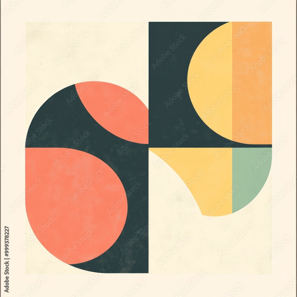 Poster inspirational quote paired with geometric patterns in muted colors, creating a modern and subtle fac