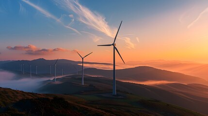 Fototapeta premium Renewable Energy Monitoring: The use of digital tools and data analytics to monitor and optimize the production and distribution of renewable energy sources such as solar, wind, and hydropower