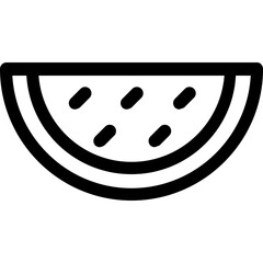 Watermelon Slice Icon Outline Style. Food Symbol Vector Illustration. Simple Pictogram.