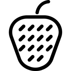 Strawberry Icon Outline Style. Food Symbol Vector Illustration. Simple Pictogram.