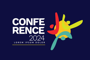 Modern Colorful Conference Logo Template. Youth Summit. International Meeting