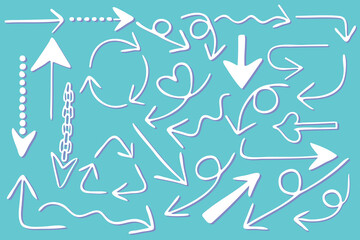 Set of freehand arrows illustration