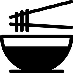 Noodle Chopstick Bowl Simple Solid Icon