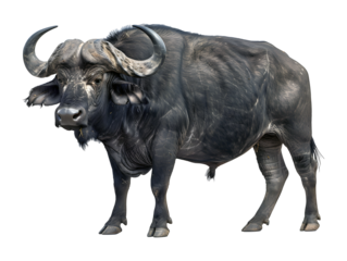 african buffalo isolated on transparent background