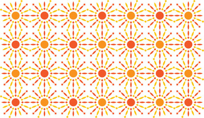 Seamless decorative geometric pattern of flower shapes arranged like a colorful chessboard. Perfect for printing, design and textiles