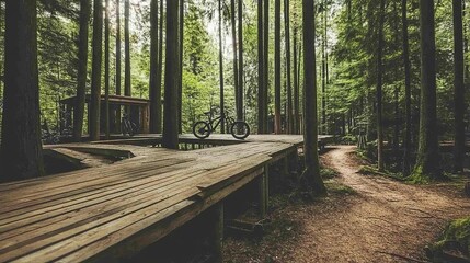 Fototapeta premium Podium in the Forest