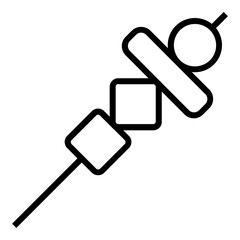 Satay Icon Outline Style. Simple Food Vector Illustration.