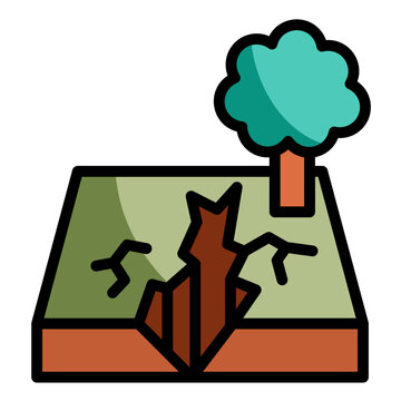 cracked earth with tree icon clip art preview