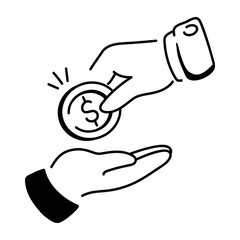 A doodle style icon of funds collection  

