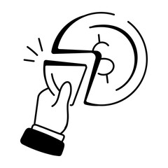 An icon of market share in doodle style 

