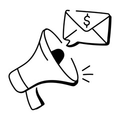 A sketchy style icon of email marketing 

