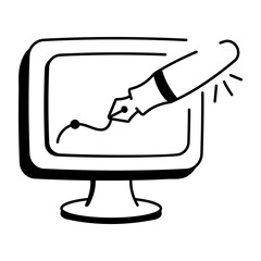 A sketchy style icon of digital design 

