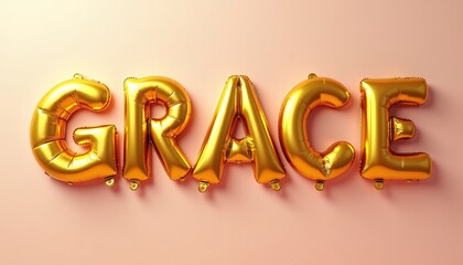 GRACE LETTERS - GOLDEN BALLOON 3D
