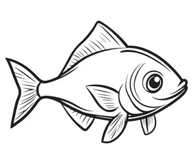Illustration of a fish, Outline cod fish, Vector fish