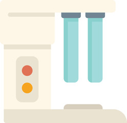 Illustration of a water purifier system cleaning tap water with a flat design