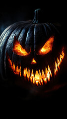 Fototapeta premium Halloween Horror Pumpkin with Fangs