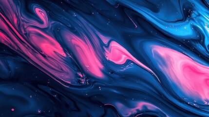 Obraz premium Abstract Swirling Pattern of Blue and Pink Paint