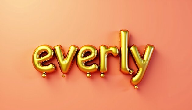EVERLY LETTERS - GOLDEN BALLOON 3D