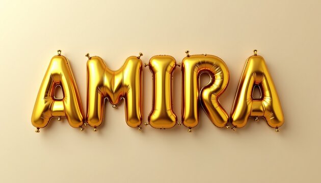 AMIRA LETTERS - GOLDEN BALLOON 3D