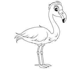 Illustration of a flamingo, Flamingo vector, Outline of a flamingo